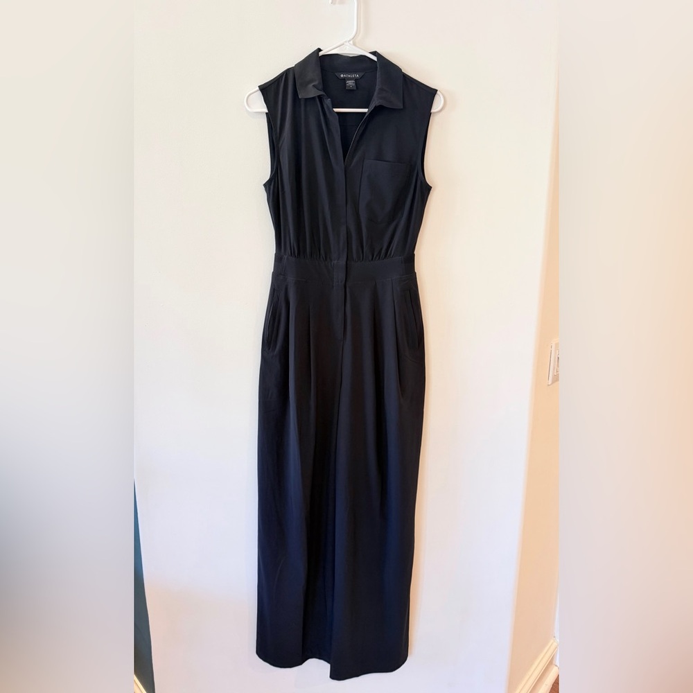 Athleta Sleeveless Black Jumpsuit Size 0